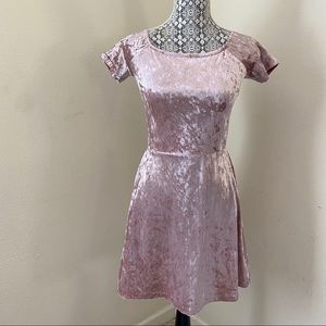 NWT LoveAdy Mauve Crushed Velvet Dress